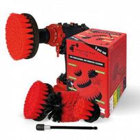IKRA Profesionalus valymo šepetys Premium Drill Brush 5vnt.- kietas, raudonas, 13 cm