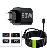 Tolesum tinklo įkroviklis Nintendo Switch 2/OLED/Lite, 60 W USB-C, 1.5 m