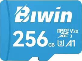 BIWIN 256GB Micro SDXC atminties kortelė, UHS-I, V30, U3, 10 klasės, MS100