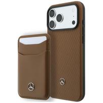 Dėklas Mercedes Grill Pattern & Card Wallet Leather MagSafe, skirtas iPhone 18 Pro Max/17 Pro Max, kupranugario spalvos