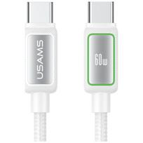 USAMS Al-Alloy SJ815 U110 RGB greito įkrovimo 60W USB-C į Lightning laidas 1.2 m juodas