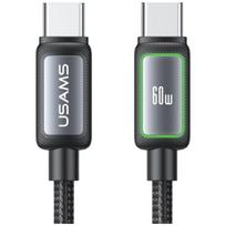 USAMS Al-Alloy SJ815 U110 RGB greitojo įkrovimo 60W USB-C į Lightning laidas 1.2 m juodas