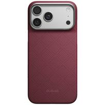 Dėklas PITAKA Edge Argyle MagSafe, skirtas iPhone 18 Pro Max / 17 Pro Max, bordo spalvos