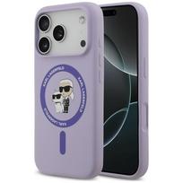 Karl Lagerfeld Silicone Karl&Choupette Ring MagSafe dėklas, skirtas iPhone 18 Pro / 17 Pro, violetinis