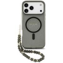 Dėklas Guess IML Glitter Pearl Strap su MagSafe, skirtas iPhone 18 Pro / 17 Pro, juodas