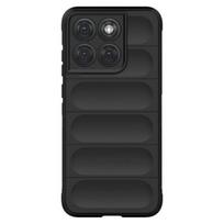 Motorola Edge 70 Fusion dėklas su juodu reljefiniu silikonu