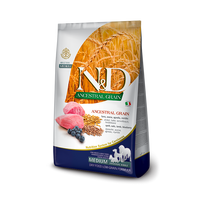 Farmina N-D Ancestral Grain Adult Medium Lamb - Blueberry sausas maistas vidutinių veislių šunims, 20 kg