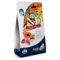 Farmina N-D Tropical Selection Puppy Medium - Maxi Lamb, Spelt, Oats - Tropical Fruits sausas maistas vidutinių ir didelių veislių šuniukams, 20 kg