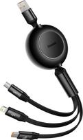 USB cable Baseus USB-A - USB-C + microUSB + Lightning 1.1 m Black (BSU3355BLK)
