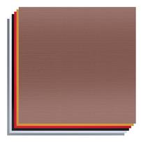 Metalizuoto ABS plastiko lapų (300x300x1.3mm) rinkinys lazeriniam graviravimui 20vnt CREALITY