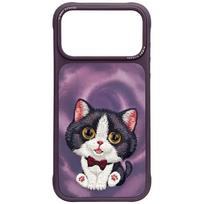 Case Nimmy Big Eyed Cream Cat for iPhone   18 Pro Max / 17 Pro Max purple