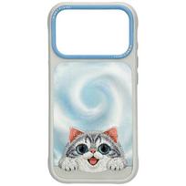 Case Nimmy Big Eyed Lying Silver Shaded   Cat for iPhone 18 Pro Max / 17 Pro Max grey