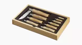 Opinel Kolekcinis rinkinys medinėje dėžutėje 10 vnt. kišeninių peilių