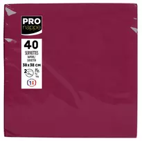 PROnappe Popierinės servetėlės Bordeaux 2 sluoksnių 19,0 x 19,0 cm 40 vnt.