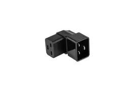 Kabelmeister maitinimo adapteris C20 kištukas į C19 lizdą kampuotas aukštyn/žemyn - 16A 250V 4000W Juodas