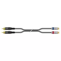 Sommer Cable SC-Onyx 2025 MKII stereo RCA kabelis, nesimetrinis, 2 x 1 x 0,25 mm², RCA – RCA, HICON, juodos spalvos, 2,5 m (ON8D-0250-SW)