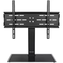 MOZOS TS1 Universal TV Stand Base for 32 inch-65 inch TVs, Tempered Glass Base, Steel Column, Black, Height Adjustable, VESA up to 600x400, Max 40kg