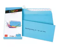 ELCO Color vokas C5/6 (114 x 229 mm), be langelio, su lipnia juostele, 100 g/m², mėlyna, 25 vnt. (74617.32)