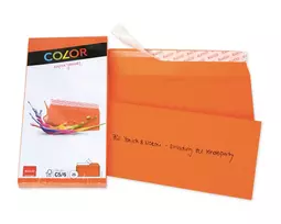 ELCO Color vokas C5/6 (114 x 229 mm), be langelio, su lipnia juostele, 100 g/m², oranžinė, 25 vnt. (74617.82)