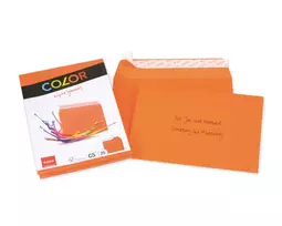 ELCO Color vokas C5 (162 x 229 mm), be langelio, su lipnia juostele, 100 g/m², oranžinė, 25 vnt. (74618.82)