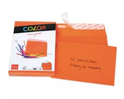 ELCO Color vokas C6 (114 x 162 mm), be langelio, su lipnia juostele, 100 g/m², oranžinė, 25 vnt. (74634.82)
