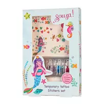 Souza! Glitter Tattoo Kit su Kristalais Undinėlė 5 vnt.