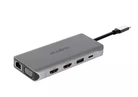 ALLNET PSUC0216 USB-C daugiafunkcis adapteris - 4K HDMI, VGA, RJ-45, SD/microSD, 100W įkrovimas, pilka