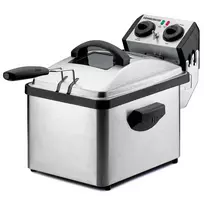Rommelsbacher FRP 2135/E stačiakampė gruzdintuvė, 3,5 l aliejaus talpa, Cool Zone technologija, nuolatinis filtras, reguliuojamas termostatas, laikmatis, nerūdijantis plienas