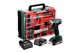 Metabo BS 18 Quick Set 602217710 akumuliatorinis grąžtas-suktuvas 18 V 2.0 Ah Li-Ion bešepetėlis su 2 baterijomis, įkrovikliu ir dėklu