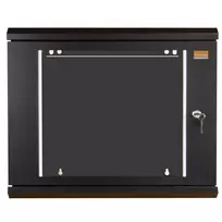 IT-BUDGET TAUNUS 19 inch tinklo spintelė, 12U, 600 mm gylis, stiklinės durelės, užrakinama, juoda
