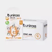 Uniross A13 elementinės baterijos klausos aparatams, 230mAh, 6 vnt.