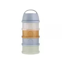 BEABA pieno miltelių indelis, 4 skyriai, „Translucent Pebble“