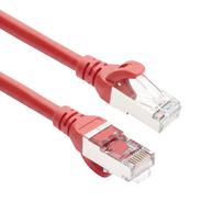 ACT FC2552 labai lankstus CAT6A S/FTP tinklo kabelis, 0,25 m, TPE, RJ45, apsaugoti kištukai, raudonas