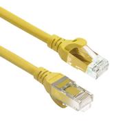 ACT FC1852 CAT6A U/UTP itin lankstus tinklo kabelis, 0,25 m, TPE, su apsauginiais RJ45 antgaliais, geltonas