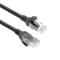 ACT FC1900 CAT6A U/UTP itin lankstus tinklo kabelis, 0,5 m, TPE, su apsauginiais RJ45 antgaliais, juodas
