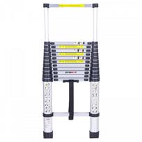 Ecomax Teleskopinės kopėčios EML0101 EMX, 3,8m, 150kg, 50cm, aliuminio, neslystančios pakopos, rankena, EN131