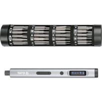 Yato precizinis atsuktuvas YT-25769, 3.7V, 150 min⁻¹, 0.1/0.2/0.3 Nm elektrinis, 3 Nm rankinis, Li-Ion 500mAh, S2 antgaliai