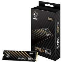 MSI SSD SPATIUM M461 S78-440K260-P83, 500GB, M.2 2280, PCIe 4.0 x4, NVMe 1.4, 4700MB/s skaitymas, 1700MB/s rašymas, 3D NAND