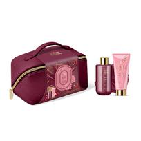 Grace Cole Velvet Plum & Soft Suede Set & Cosmetic Bag - Dárková sada péče o tělo v taštičce ( 3 ks )
