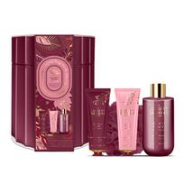 Grace Cole Velvet Plum & Soft Suede Hand & Body Care Gift Box - Dárková sada v plechové dóze ( 4 ks ) Vonios ir dušo priemonė