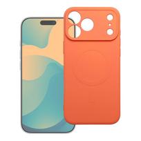 Dėklas, skirtas iPhone 18 Pro / 17 Pro: Silicone Mag Cover, suderinamas su MagSafe, su kameros apsauga, spalva – oranžinė