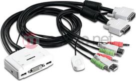 Przełącznik TRENDnet 2-PORT DVI AUDIO KVM SWITCH (TK-214I) - Z010333 | TK214i | 0710931304480