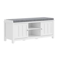 SoBuy Batų Suolelis FSR35-II-W Baltas 105x35x43cm Medžio Drožlių Plokštė