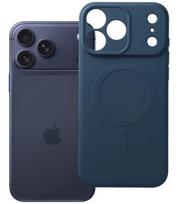 Mėlynas dėklas su kameros apsauga Apple iPhone 17 Pro Max / 18 Pro Max telefonui "Silicone Mag Cover"