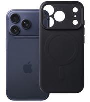 Juodas dėklas su kameros apsauga Apple iPhone 17 Pro / 18 Pro telefonui "Silicone Mag Cover"