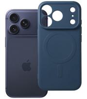 Mėlynas dėklas su kameros apsauga Apple iPhone 17 Pro / 18 Pro telefonui "Silicone Mag Cover"