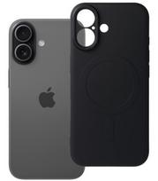 Juodas dėklas su kameros apsauga Apple iPhone 17 telefonui "Silicone Mag Cover"