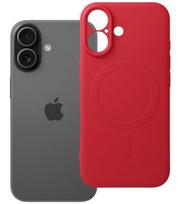 Raudonas dėklas su kameros apsauga Apple iPhone 17 telefonui "Silicone Mag Cover"