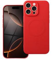 Raudonas dėklas su kameros apsauga Apple iPhone 16 Pro Max telefonui "Silicone Mag Cover"