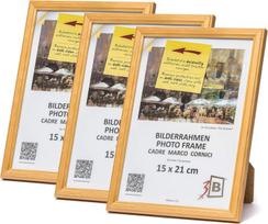 Medinių nuotraukų rėmelių rinkinys 3 vienetai Klasikinis 15x21 cm Ruda — sienų galerija, nuotraukų rėmeliai, a5 rėmeliai, stalo dekoras, mediniai rėmeliai, rėmelių rinkinys, pastatomas rėmelis